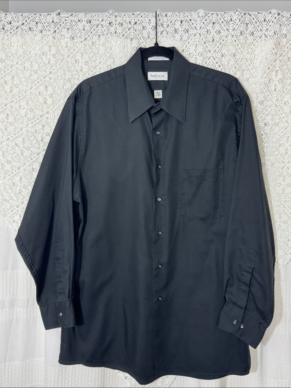 Van Heusen Men's Black Dress Shirt
